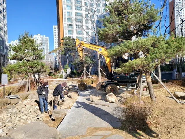 분당배수로 석가산작업